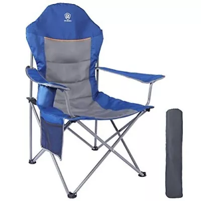 PAdded FOlding Camping Chair High Back With Arms Cup Holder And Side Pockets • £14.99