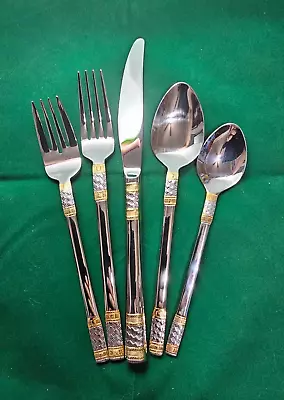 Wallace Gold Accent Corsica 18/10 Stainless Steel 20 Pcs Set Serving For 4 • $87
