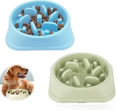 £5.19 • Buy Puppy Dog Slow Feeder Bowl Anti Bloat Pet Interactive No Gulp Feeding Dish Cat