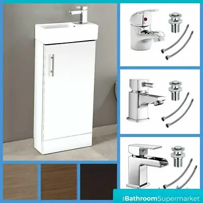 400mm Bathroom Vanity Unit Basin Ceramic Sink Cloakroom Cabinet Optional Taps • £104.95