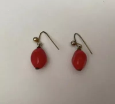 Red Coral Dangle  Earrings 1”* • $9.95