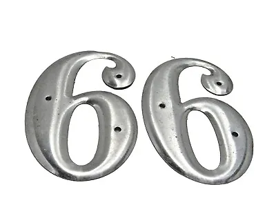 66  Or  99    Vintage Aluminum Numbers House Sign Industrial  Metal 3 Inch Z3 • $6.50