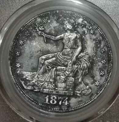 1874-S Silver Trade Dollar-Rare Coin • $222.22