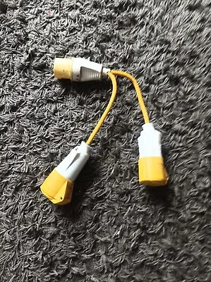 110v Power Splitter - 16A Plug To 2 X 16A Sockets  • £7