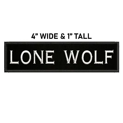 LONE WOLF Embroidered Patch Iron-On Applique Biker Vest MC Motorcycle Jacket • $4.42