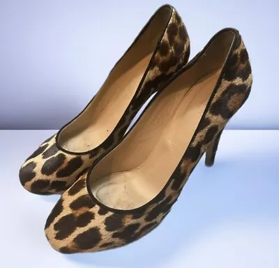 J. Crew Collection Pia Calf Hair Animal Print Pumps Size 9.5 Italy MSRP $675 • $55