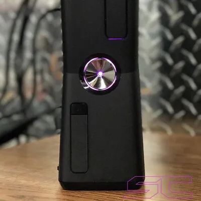 Custom Xbox 360 Slim RF ROL - Ring Of Light Power Button PINK/PURPLE Plug & Play • $39.95