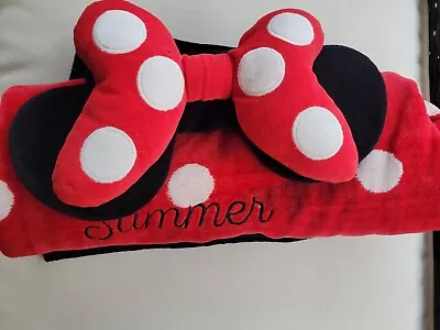 Pottery Barn Kids Disney Minnie Mouse Hooded Towel Monogrammed Summer 50  X 27  • $20