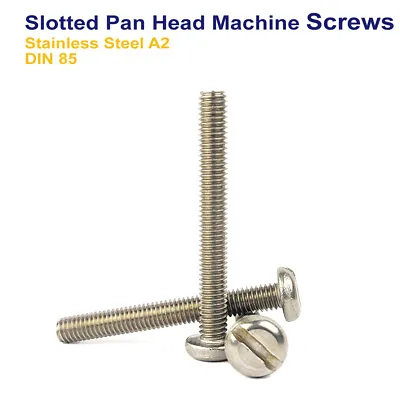 M5 - 5mm SLOTTED PAN HEAD MACHINE SCREWS STAINLESS STEEL A2 - DIN 85 • £1.39