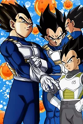 Dragon Ball Super Poster Vegeta Base Form Collage 12in X 18in Free Shipping • $9.95