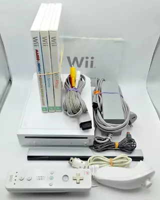 Nintendo Wii Console White With 3 Games PAL - Free Postage • $94.95