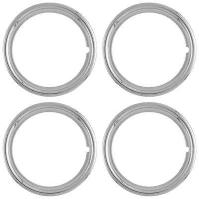 Set Of 4 15  CHROME WHEEL TRIM RINGS Beauty Rims Ring Glamour Band For Steel Rim • $46.38