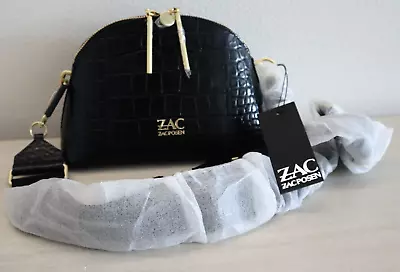 Zac Posen 29ZP7014 Black Belay Patent Croc Leather Wristlet Crossbody Bag $395 • $87.46