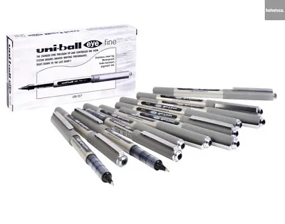 (12-Pack) Uni-Ball UB-157 Eye Black Rollerball Pens Fine 0.7mm Tip • £14.95