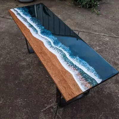 72  X 30  Epoxy Resin Wooden Coffee Table Top Handmade Work With 28  H Base/Legs • $5936.62