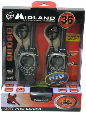 NEW Midland GXT1000VP4 36-Mile GMRS 2-Way Radio X-TRA Two GMRS Walkie Talkie • $89.95