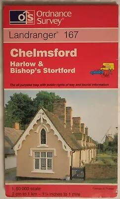 Ordnance Survey Landranger 167 Chelmsford Harlow & Bishop's Stortford 4th Issue • £3.99