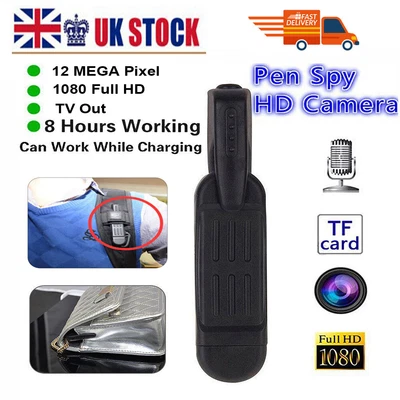 £14.99 • Buy Mini Spy Hidden Pocket Pen Camera Audio Video Recorder DVR Security Cam 1080P HD