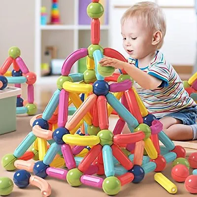 Magnetic Building Blocks For Kids Ages 4-8 Construction Toys For Boys & Girl • $34.47