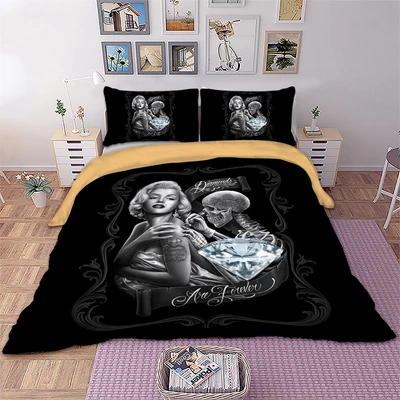 £20.99 • Buy Marilyn Monroe Skull Duvet Quilt Cover Bedding Set Single Double Pillowcases New