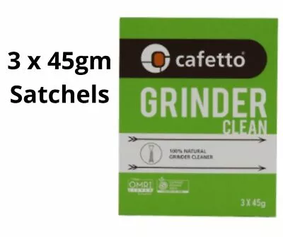 Cafetto Coffee  Grinder Burr Cleaner Organic 3 Satchels 45gm Ea.Buy 1 Get 1 FREE • $15.95