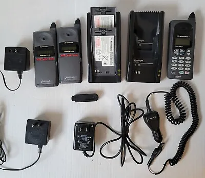 Vintage Motorola MICRO TAC LITE II Set Of Two And Accessories Plus Extra Phone! • $149.99