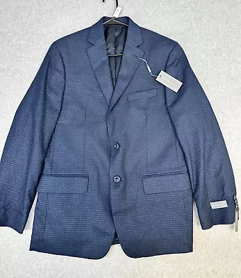 MICHAEL KORS Sport Coat Mens Size 40R Blue Pattern Check Modern Fit NWT • $41.99