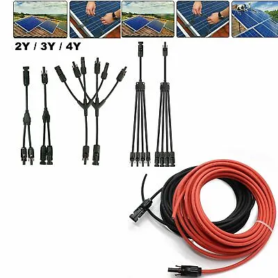 $18.99 • Buy 1 Pair Solar Panel Y Connector Cable Plug Inline Solar PV Panel IP67 Connection