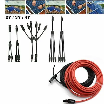 1 Pair Solar Panel Y Connector Cable Plug Inline Solar PV Panel IP67 Connection • $13.99