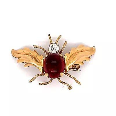  Vintage Van Dell 1/20 12K Gold Filled & Rhinestone Bee Fly Brooch! Neat! 33  • $24.99