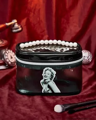 Marilyn Monroe Black Pearl Cosmetics Makeup Bag Handheld Beauty Travel Storage • $31.50