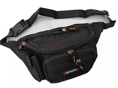$15.85 • Buy Waist Pouch Travel Sports Bum Bag Black With Small Side Pocket New