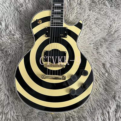 Yellow Zakk Wylde LP Custom Bullseye Electric Guitar Gold Hardware HH Pickups • $295