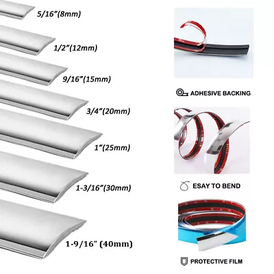 Chrome Silver Molding Trim Strip For Car Body Side Decorative 5ft/18ft Length • $34.19