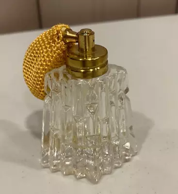 Vintage I.W. Rice & Co. Cut Glass Perfume Bottle W/ Atomizer W/ Sticker • $18