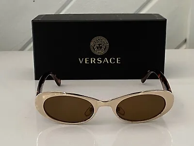 RARE Vintage Cat Eye Gianni VERSACE Sunglasses Mod. X42 Col. 030 Rose Gold Italy • $75