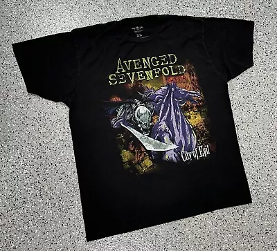Avenged Sevenfold City Of Evil Band Shirt Classic Black Adult T-shirt Mens Sz XL • $19.95