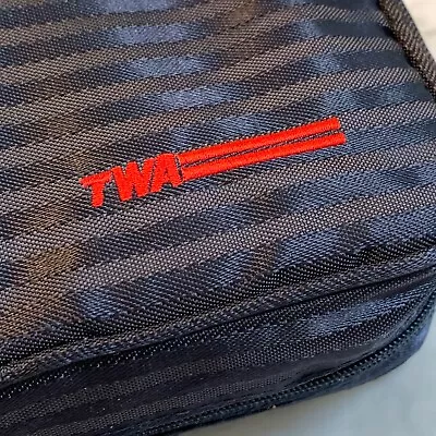 TWA Trans World Airlines First Class Caron Paris Toiletries Kit Navy Blue • $18.99