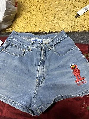 Vintage Sesame Street Elmo Shorts Size 5 From 90 S  Official Sesame Blue Jean Sh • $9