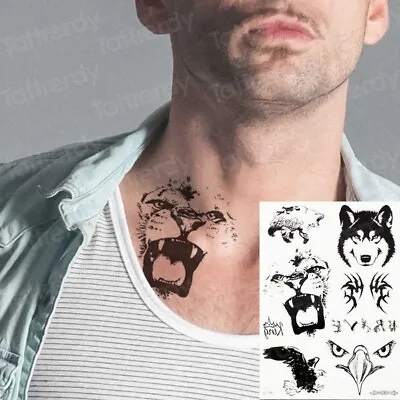 Temporary Tattoo Mini Design Head Face Neck Hand Stickers Fake Tattoo Waterproof • £2.99