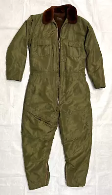 US Navy Vintage Buaer AL-1 Flight Suit Shearling Fur Lined Winter Coveralls 38 • $72.19