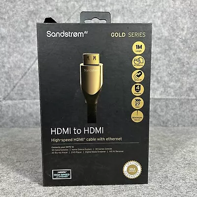 Sandstrom High Speed HDMI  To HDMI Cable With Ethernet Gold Series 1M • £16