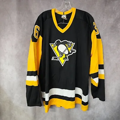 Vintage 80s 90s CCM Maska NHL Pittsburgh Penguins Suisse 36 Jersey Mens XL Sewn • $39.99