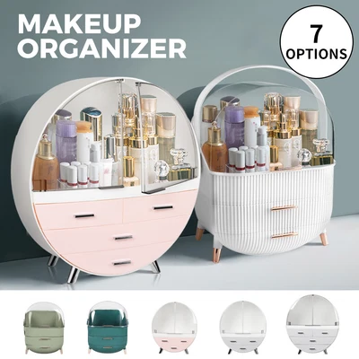 $49.99 • Buy Makeup Organiser Cosmetic Case Storage Box Jewelry Lipstick Drawer Pink White