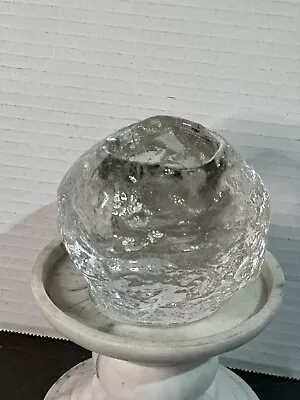 Vintage Kosta Boda Crystal Glass Snowball Candle Holder Sweden Tea Light Votive • $15.45