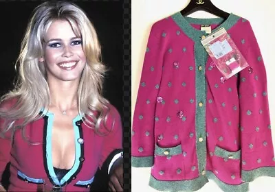 $1199 • Buy Chanel 2008 Barbie Pink Sequin Vtg Cardigan Sweater 42 44 8 10 12 Jacket Top M L