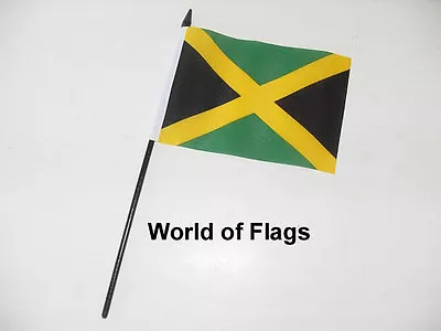 JAMAICA SMALL HAND WAVING FLAG 6  X 4  Jamaican Caribbean Crafts Table Display • £4