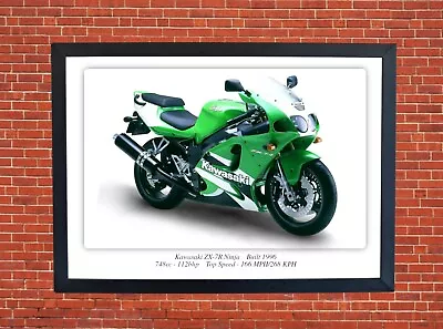 Kawasaki ZX-7R Ninja Motorbike Poster - A3 Size Print On Photographic Paper Art • £9.99