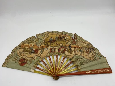 £25 • Buy Vintage Paper And Wooden Floral Hand Fan