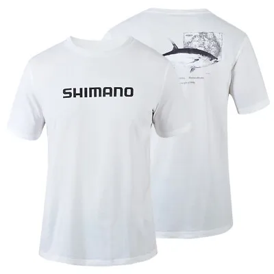 $29.95 • Buy Shimano Mens Native Fishing Sportfishing Yellowfin White Cotton T-Shirt Tee
